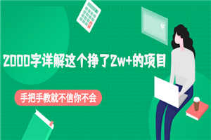 2000字详解这个挣了2w+的项目，手把手教就不信你不会
