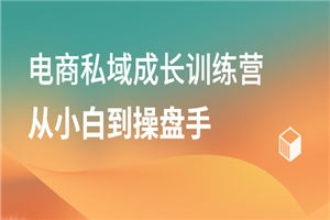 电商私域成长训练营，从小白到操盘手