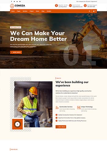 房地产建筑工程企业网站HTML5模板