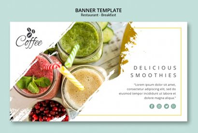 早餐餐厅横幅模板免费PSD